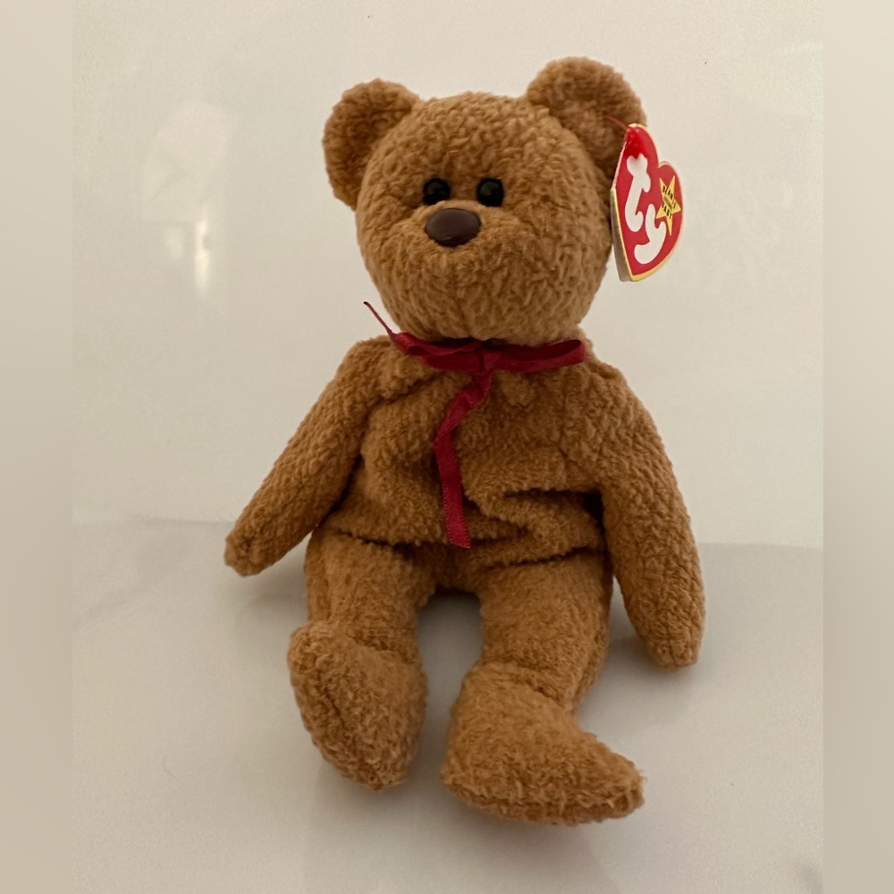 Rare Retired TY Beanie Baby 'CURLY' The Bear Many Errors